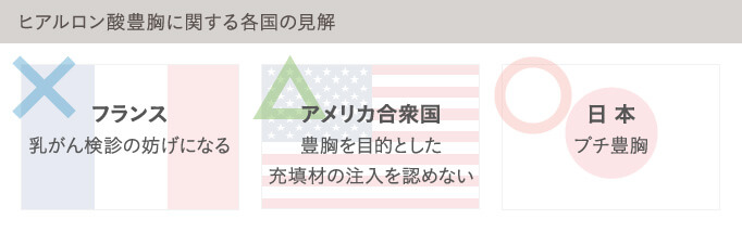 ヒアルロン酸豊胸に関する各国の見解